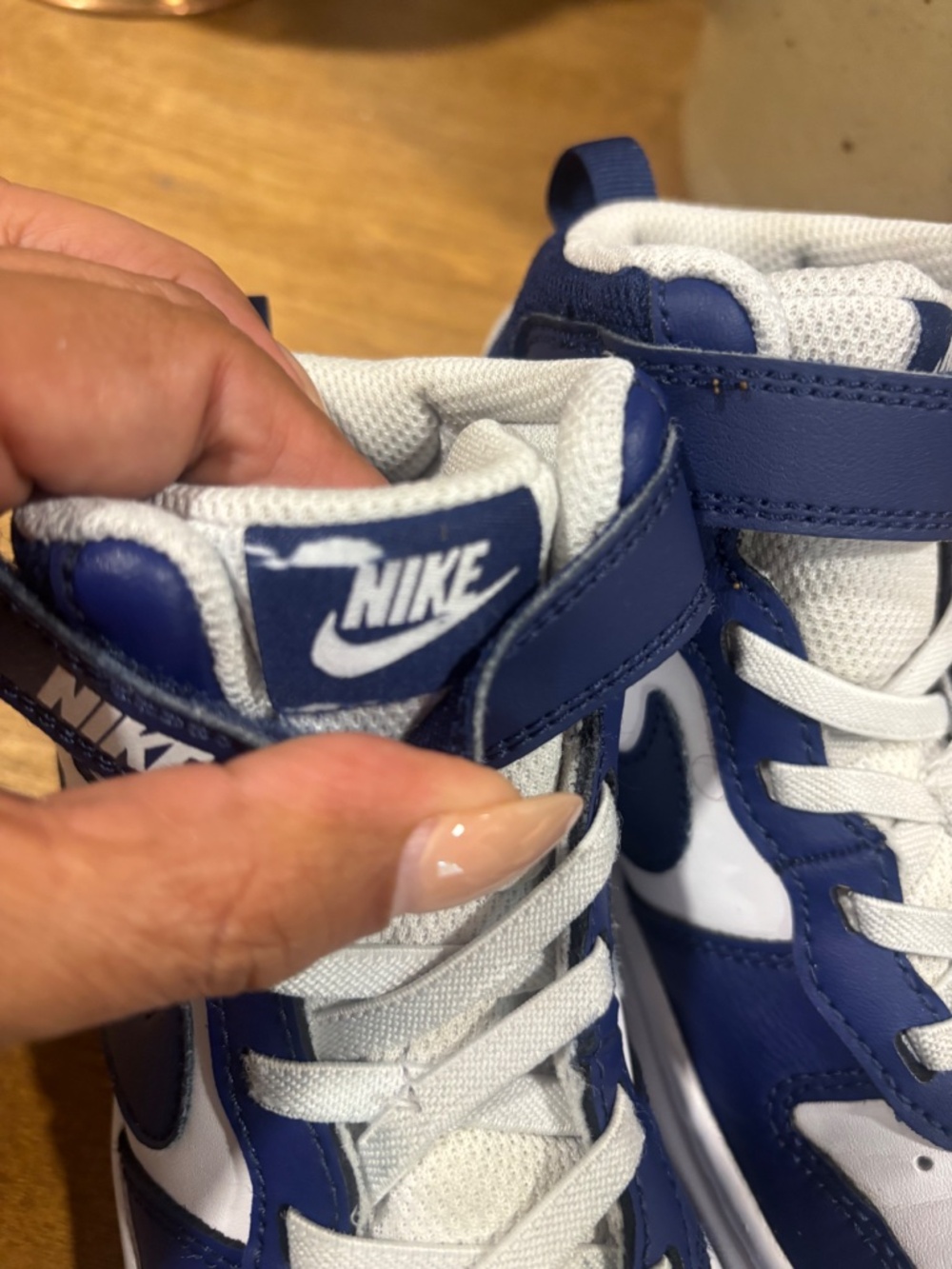 Nike | Court Borough Mid 2 CD7783-107 Navy Blue White Sneakers Shoes GS Size 13C - Picture 5 of 9